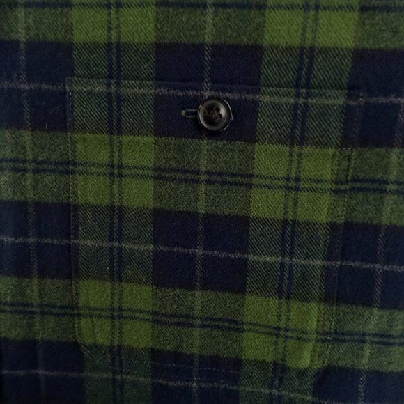 NWT Roundtree & Yorke THICK Flannel Button Up XLT Tall Green Plaid Heavyweight - Picture 12 of 16